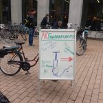 Aufsteller-Hinweisschild zum Fahrradcampus