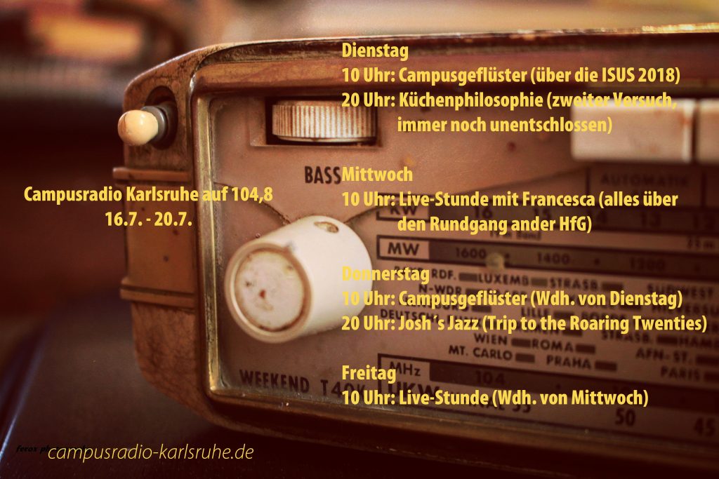 Sendezeiten mit Radio im Hintergrund