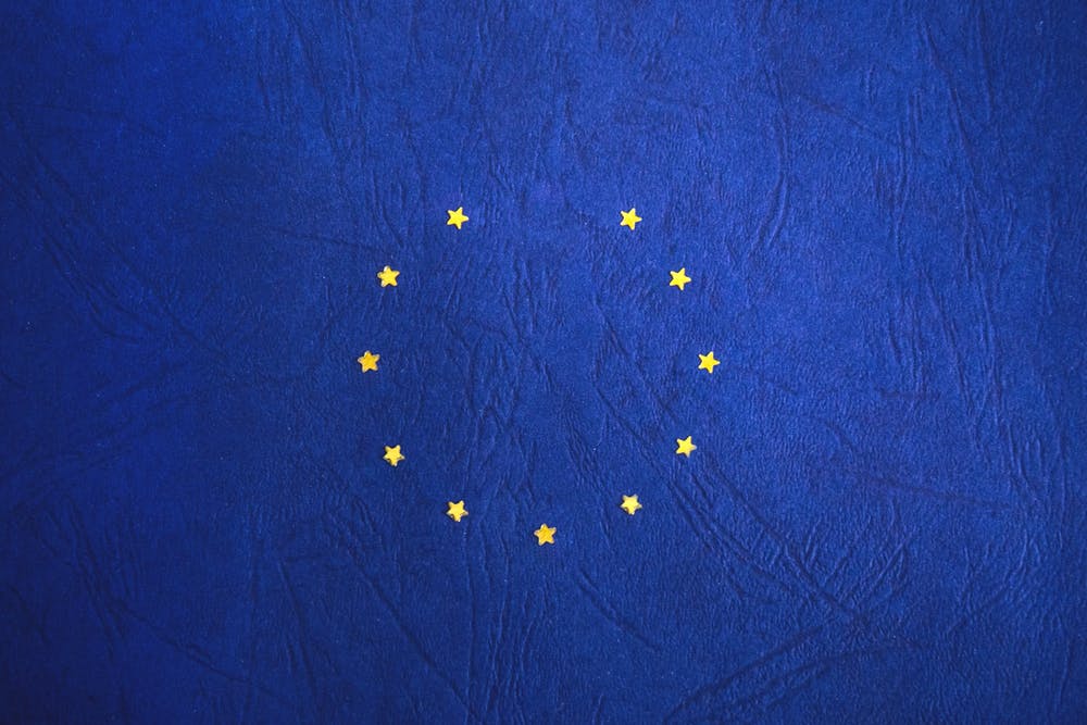 Aufgedruckte Europa-Flagge