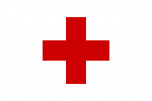 Rotes Kreuz auf weißem Grund